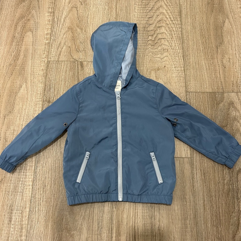 Janie and Jack Light Blue Windbreaker Jacket 2T with hood
